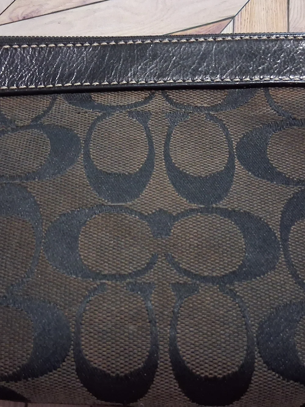 Authentic Coach Signature Jacquard Cosmetic Bag